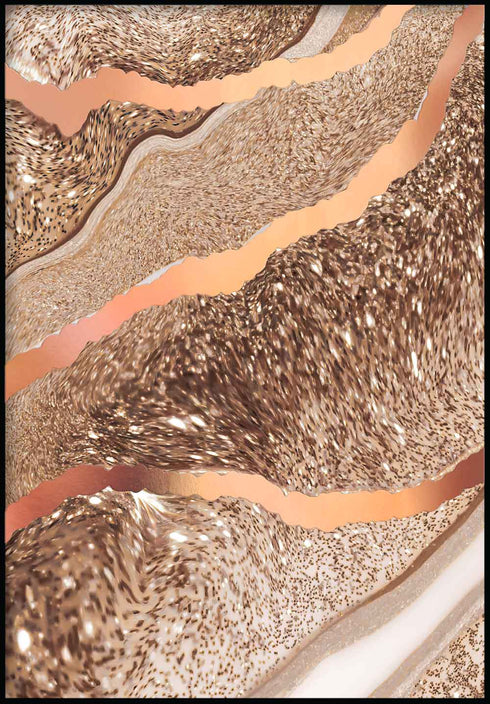 Poster in vero oro rosa a destra con agata caramello